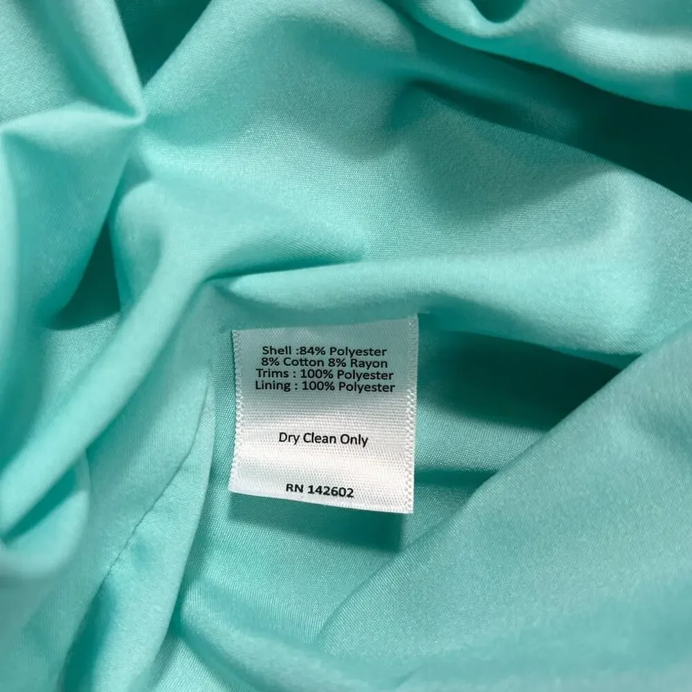 Sail to Sable Mint Green Pink Jacquard Woven Mini Shift Dress Sleeveless Small - Picture 5 of 5